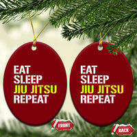 Eat Sleep Jiu Jitsu Repeat Ceramic Ornament Cool JiuJitsu BJJ - Wonder Print Shop