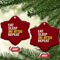 Eat Sleep Jiu Jitsu Repeat Ceramic Ornament Cool JiuJitsu BJJ - Wonder Print Shop