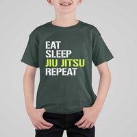 Eat Sleep Jiu Jitsu Repeat T Shirt For Kid Cool JiuJitsu BJJ - Wonder Print Shop