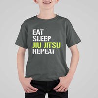 Eat Sleep Jiu Jitsu Repeat T Shirt For Kid Cool JiuJitsu BJJ - Wonder Print Shop
