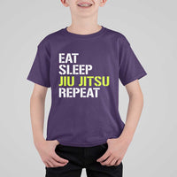 Eat Sleep Jiu Jitsu Repeat T Shirt For Kid Cool JiuJitsu BJJ - Wonder Print Shop