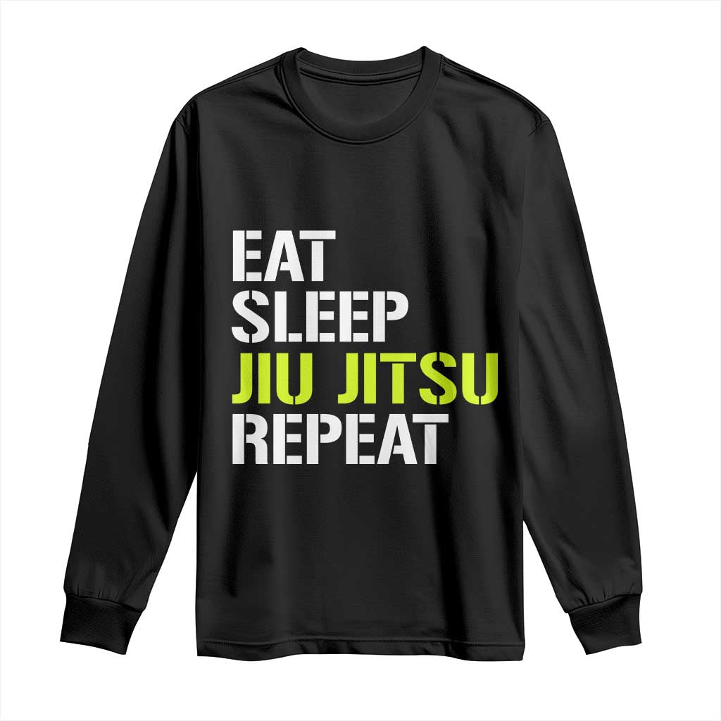 Eat Sleep Jiu Jitsu Repeat Long Sleeve Shirt Cool JiuJitsu BJJ - Wonder Print Shop