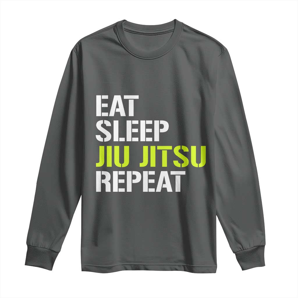 Eat Sleep Jiu Jitsu Repeat Long Sleeve Shirt Cool JiuJitsu BJJ - Wonder Print Shop
