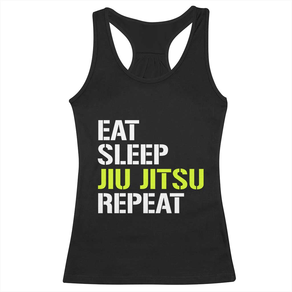 Eat Sleep Jiu Jitsu Repeat Racerback Tank Top Cool JiuJitsu BJJ - Wonder Print Shop