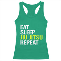 Eat Sleep Jiu Jitsu Repeat Racerback Tank Top Cool JiuJitsu BJJ - Wonder Print Shop