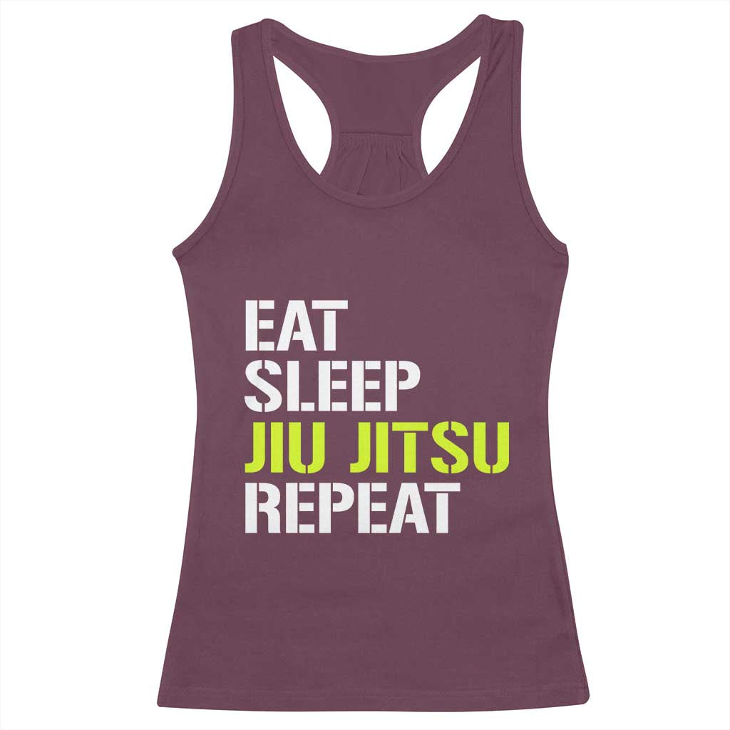 Eat Sleep Jiu Jitsu Repeat Racerback Tank Top Cool JiuJitsu BJJ - Wonder Print Shop