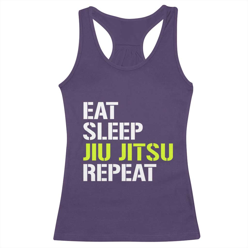 Eat Sleep Jiu Jitsu Repeat Racerback Tank Top Cool JiuJitsu BJJ - Wonder Print Shop