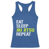 Eat Sleep Jiu Jitsu Repeat Racerback Tank Top Cool JiuJitsu BJJ - Wonder Print Shop