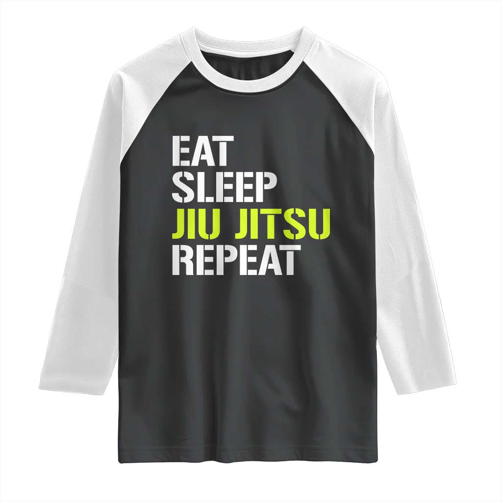 Eat Sleep Jiu Jitsu Repeat Raglan Shirt Cool JiuJitsu BJJ - Wonder Print Shop