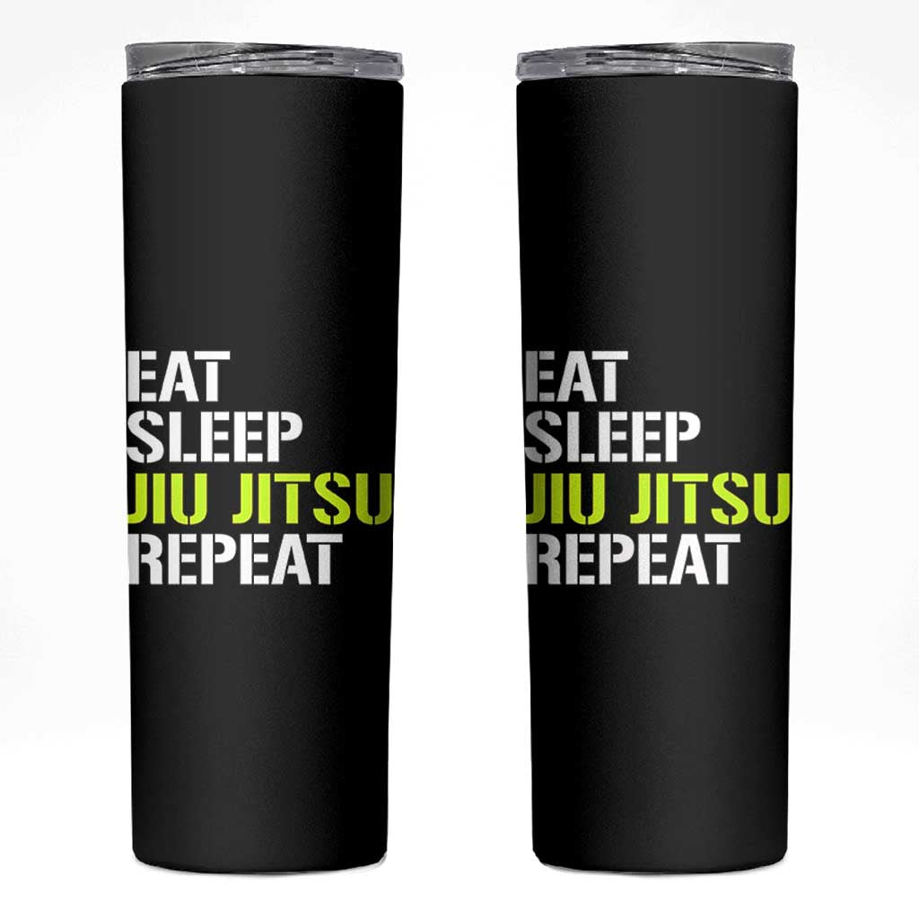 Eat Sleep Jiu Jitsu Repeat Skinny Tumbler Cool JiuJitsu BJJ - Wonder Print Shop