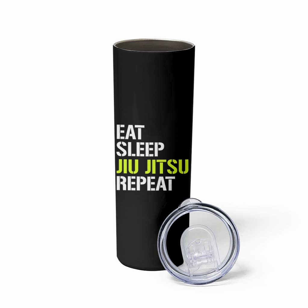 Eat Sleep Jiu Jitsu Repeat Skinny Tumbler Cool JiuJitsu BJJ - Wonder Print Shop