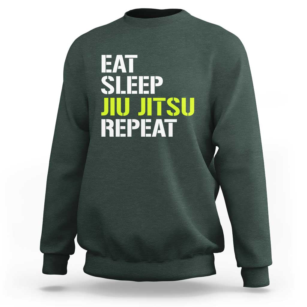 Eat Sleep Jiu Jitsu Repeat Sweatshirt Cool JiuJitsu BJJ - Wonder Print Shop