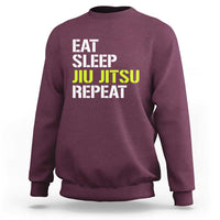 Eat Sleep Jiu Jitsu Repeat Sweatshirt Cool JiuJitsu BJJ - Wonder Print Shop