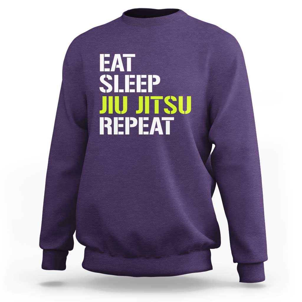 Eat Sleep Jiu Jitsu Repeat Sweatshirt Cool JiuJitsu BJJ - Wonder Print Shop