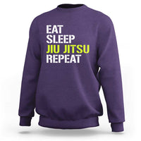 Eat Sleep Jiu Jitsu Repeat Sweatshirt Cool JiuJitsu BJJ - Wonder Print Shop