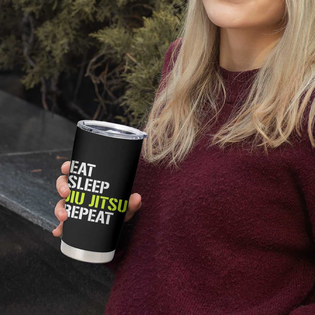 Eat Sleep Jiu Jitsu Repeat Tumbler Cup Cool JiuJitsu BJJ - Wonder Print Shop