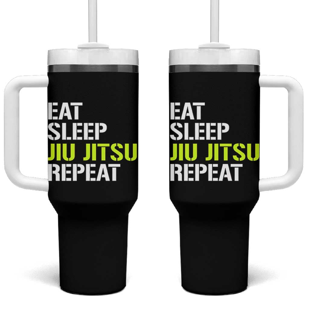 Eat Sleep Jiu Jitsu Repeat Tumbler With Handle Cool JiuJitsu BJJ - Wonder Print Shop