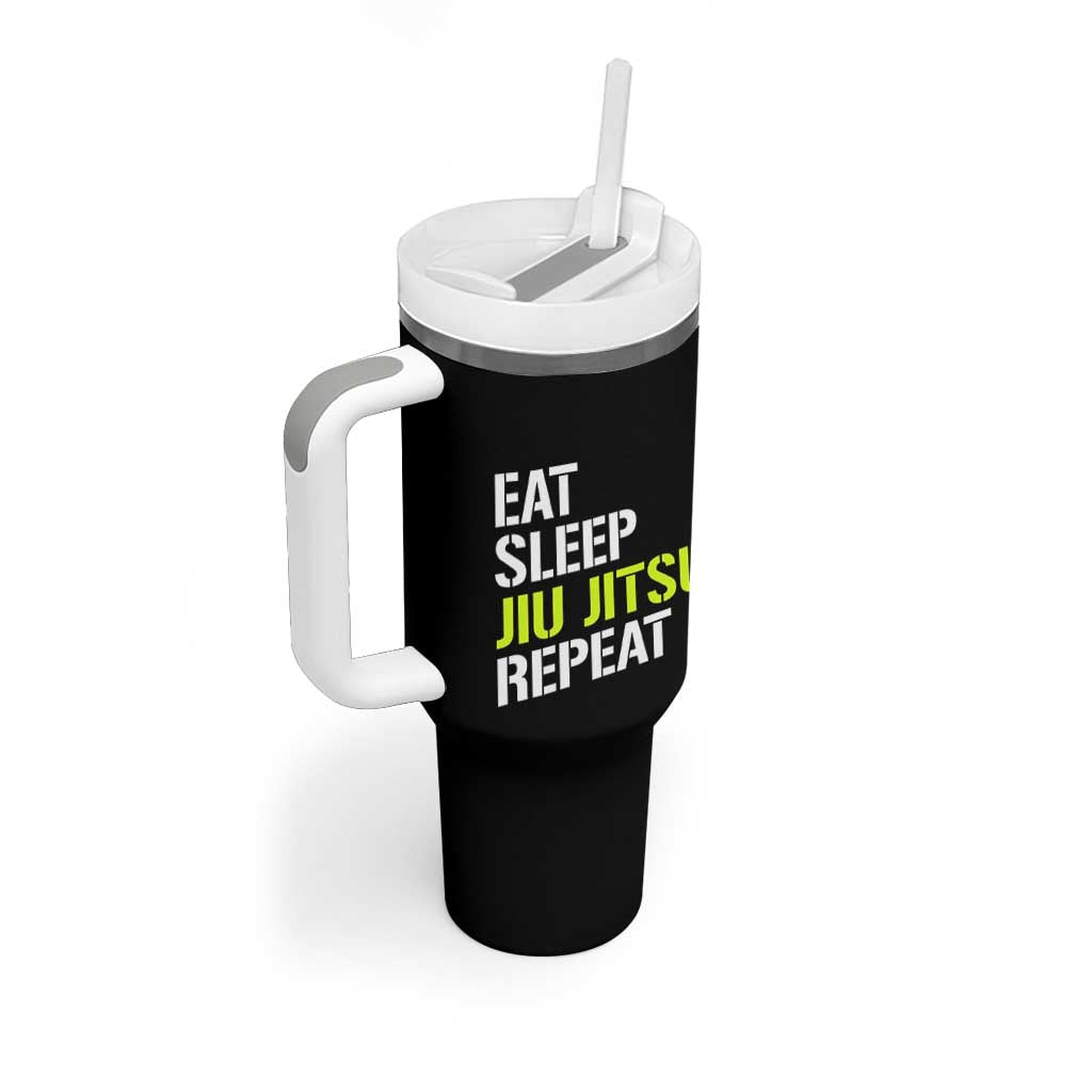 Eat Sleep Jiu Jitsu Repeat Tumbler With Handle Cool JiuJitsu BJJ - Wonder Print Shop