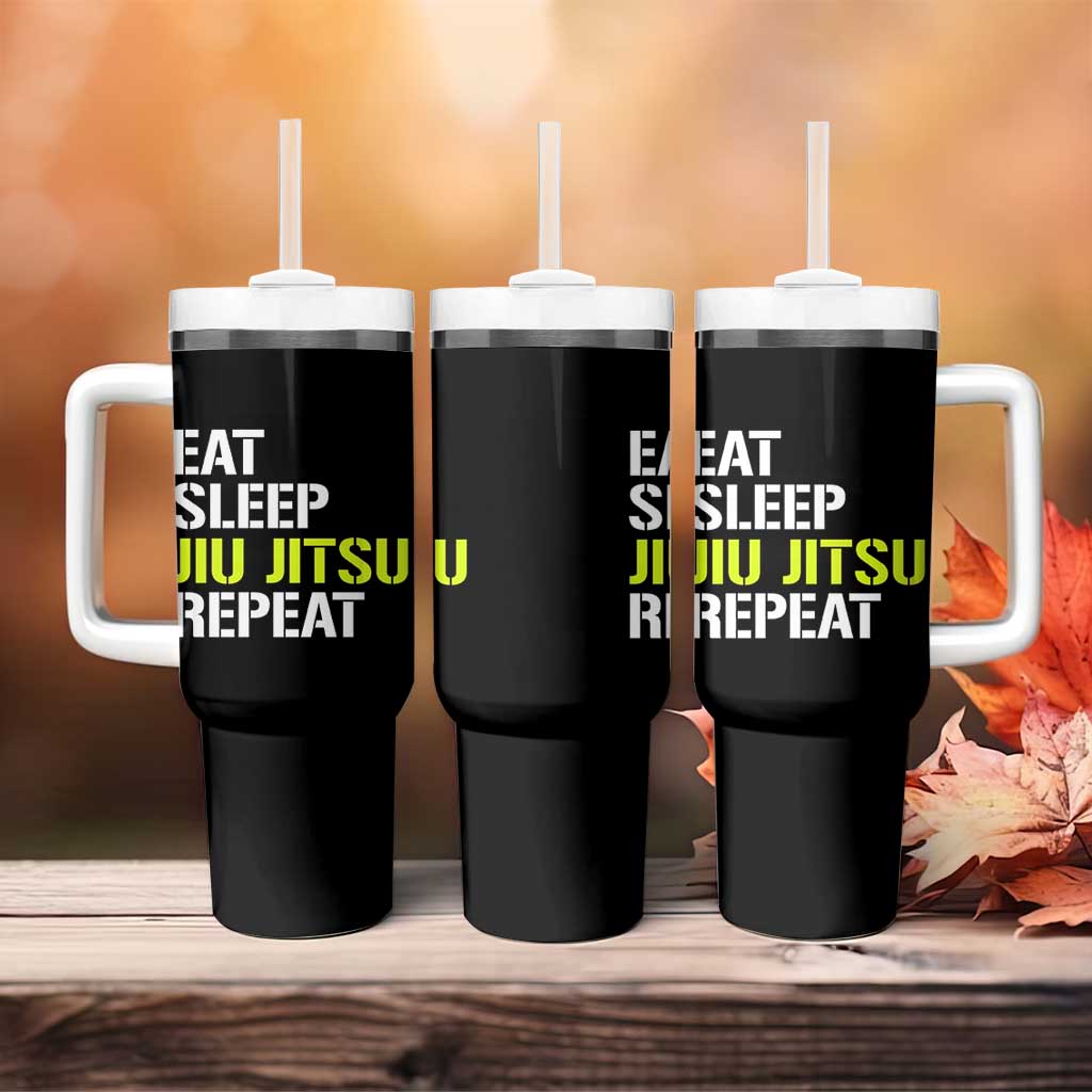 Eat Sleep Jiu Jitsu Repeat Tumbler With Handle Cool JiuJitsu BJJ - Wonder Print Shop