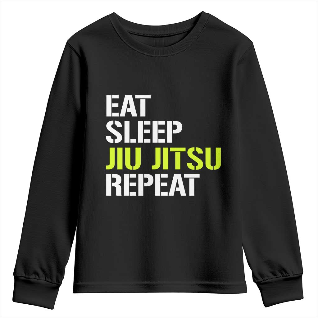 Eat Sleep Jiu Jitsu Repeat Youth Sweatshirt Cool JiuJitsu BJJ - Wonder Print Shop