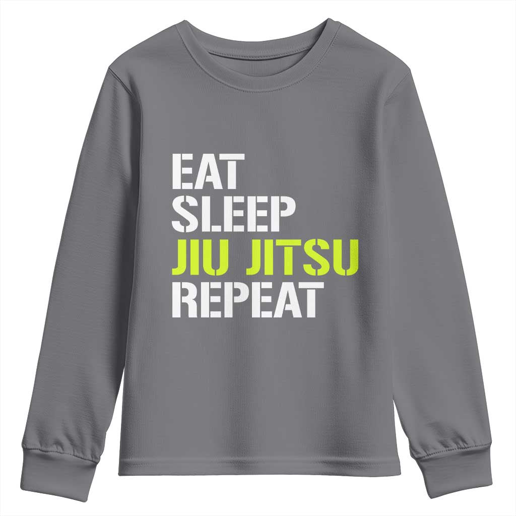 Eat Sleep Jiu Jitsu Repeat Youth Sweatshirt Cool JiuJitsu BJJ - Wonder Print Shop