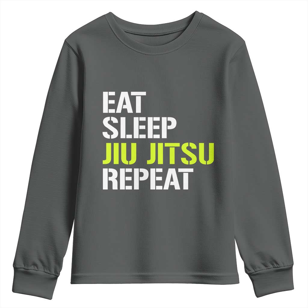 Eat Sleep Jiu Jitsu Repeat Youth Sweatshirt Cool JiuJitsu BJJ - Wonder Print Shop