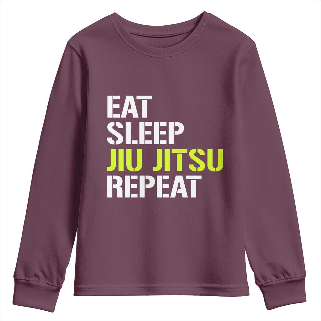 Eat Sleep Jiu Jitsu Repeat Youth Sweatshirt Cool JiuJitsu BJJ - Wonder Print Shop