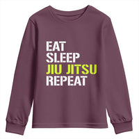 Eat Sleep Jiu Jitsu Repeat Youth Sweatshirt Cool JiuJitsu BJJ - Wonder Print Shop