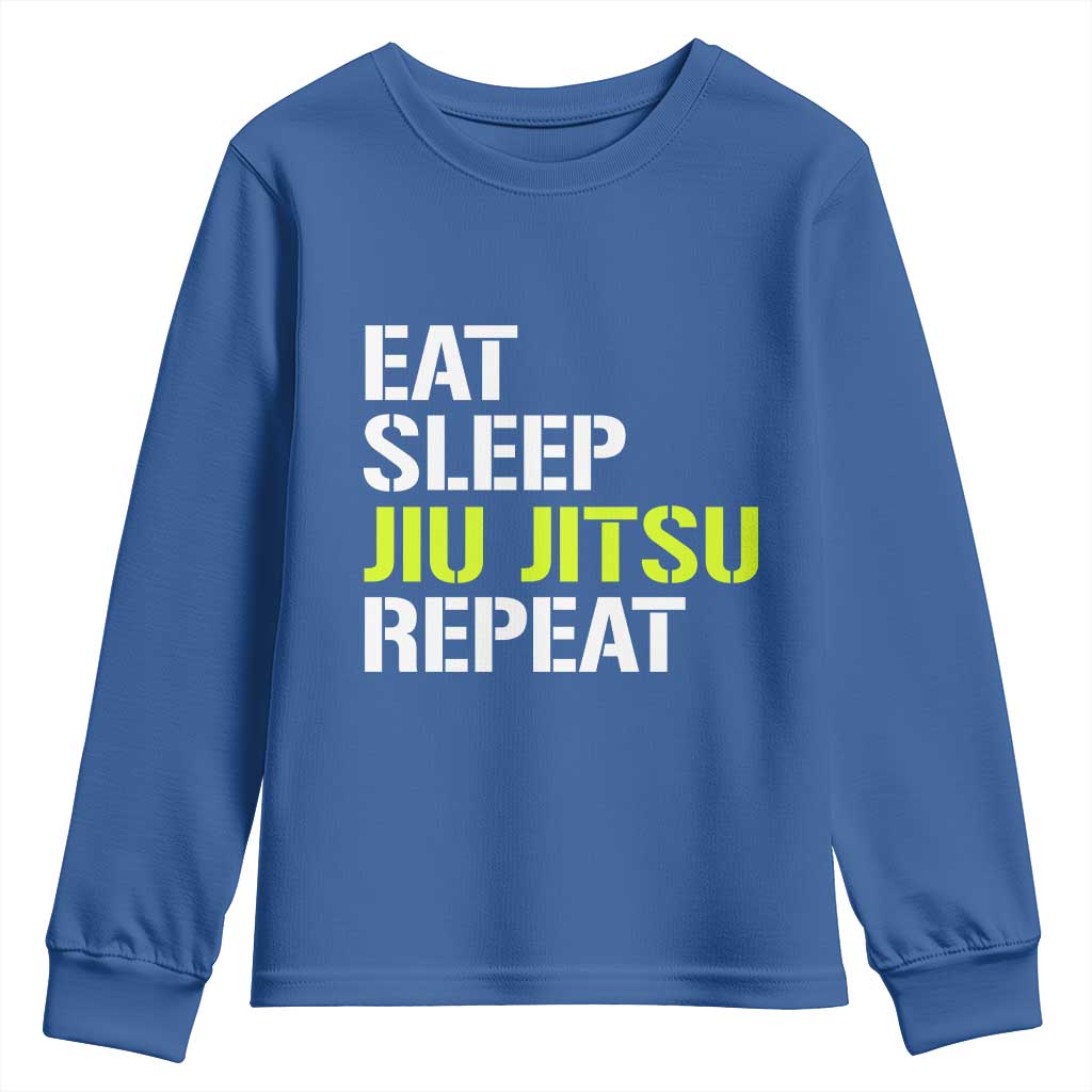 Eat Sleep Jiu Jitsu Repeat Youth Sweatshirt Cool JiuJitsu BJJ - Wonder Print Shop