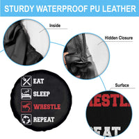 Eat Sleep Wrestle Repeat Spare Tire Cover Funny Wrestling Gym - Wonder Print Shop