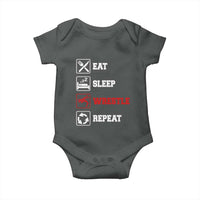 Eat Sleep Wrestle Repeat Baby Onesie Funny Wrestling Gym - Wonder Print Shop