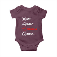 Eat Sleep Wrestle Repeat Baby Onesie Funny Wrestling Gym - Wonder Print Shop
