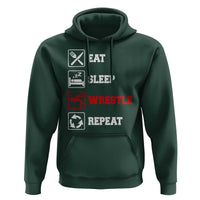 Eat Sleep Wrestle Repeat Hoodie Funny Wrestling Gym - Wonder Print Shop