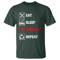 Eat Sleep Wrestle Repeat T Shirt Funny Wrestling Gym - Wonder Print Shop