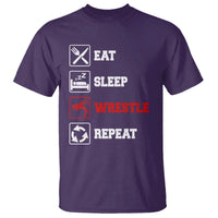 Eat Sleep Wrestle Repeat T Shirt Funny Wrestling Gym - Wonder Print Shop