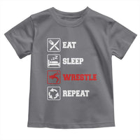 Eat Sleep Wrestle Repeat Toddler T Shirt Funny Wrestling Gym - Wonder Print Shop
