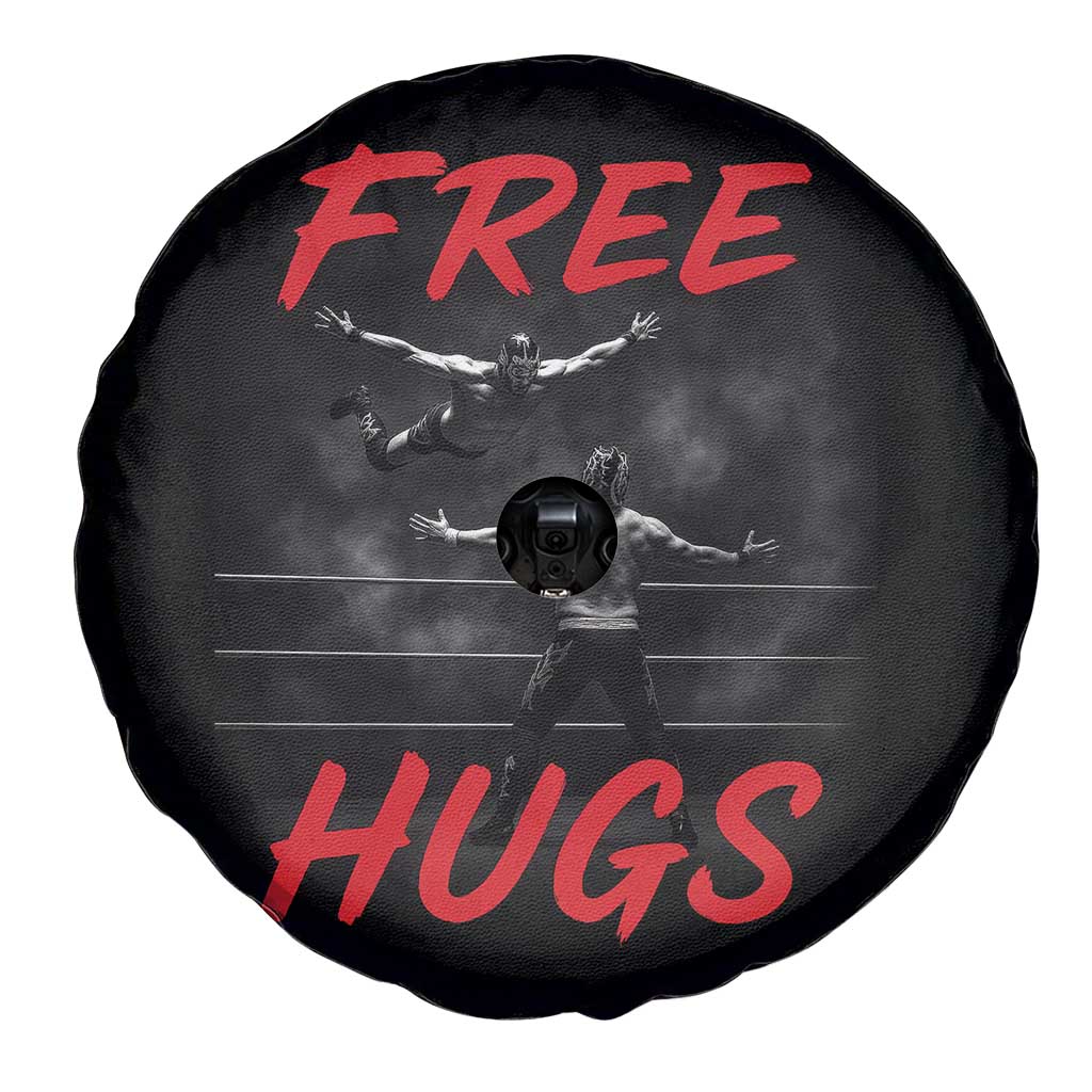 Free Hugs Wrestling Spare Tire Cover Funny Luchador Mexican Wrestler - Wonder Print Shop