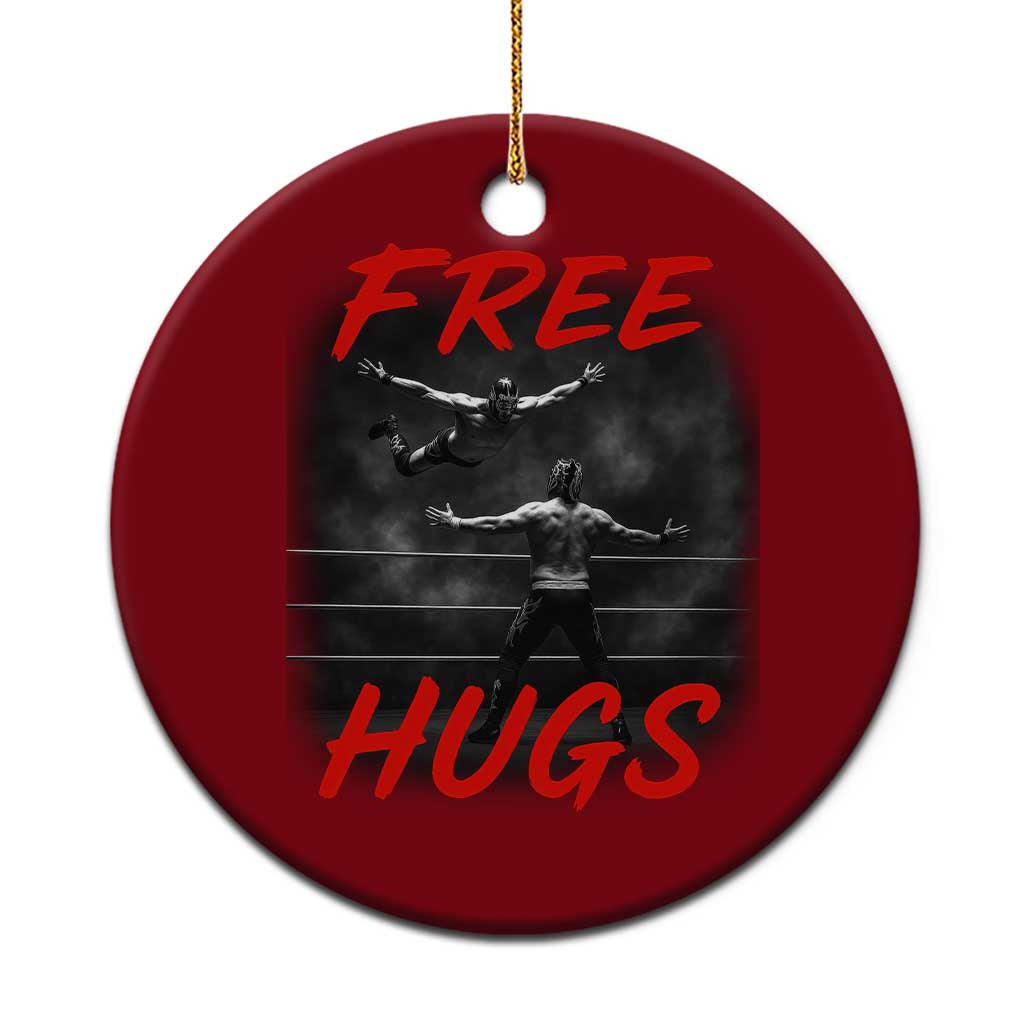 Free Hugs Wrestling Ceramic Ornament Funny Luchador Mexican Wrestler - Wonder Print Shop