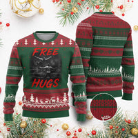 Free Hugs Wrestling Ugly Christmas Sweater Funny Luchador Mexican Wrestler - Wonder Print Shop