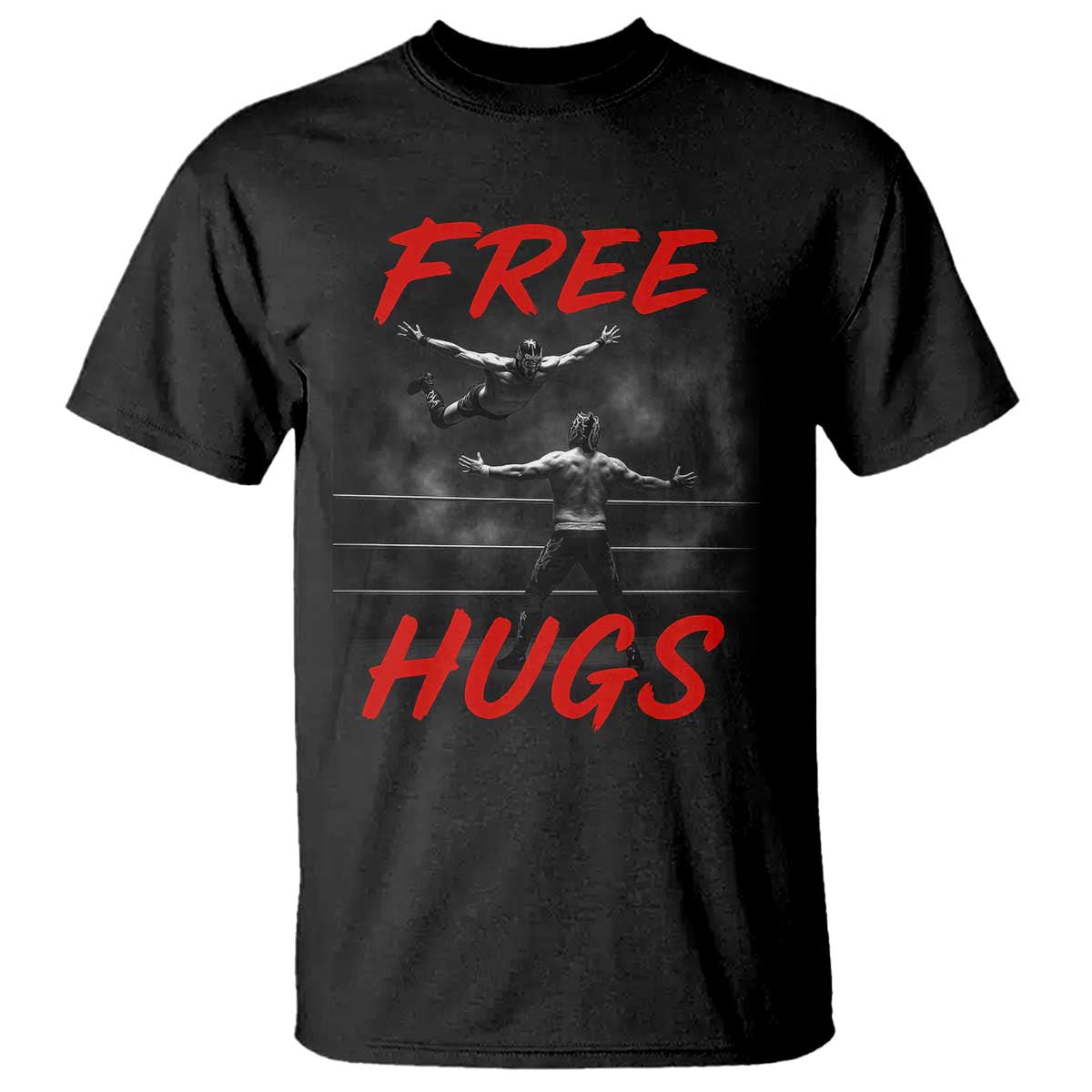 Free Hugs Wrestling T Shirt Funny Luchador Mexican Wrestler - Wonder Print Shop