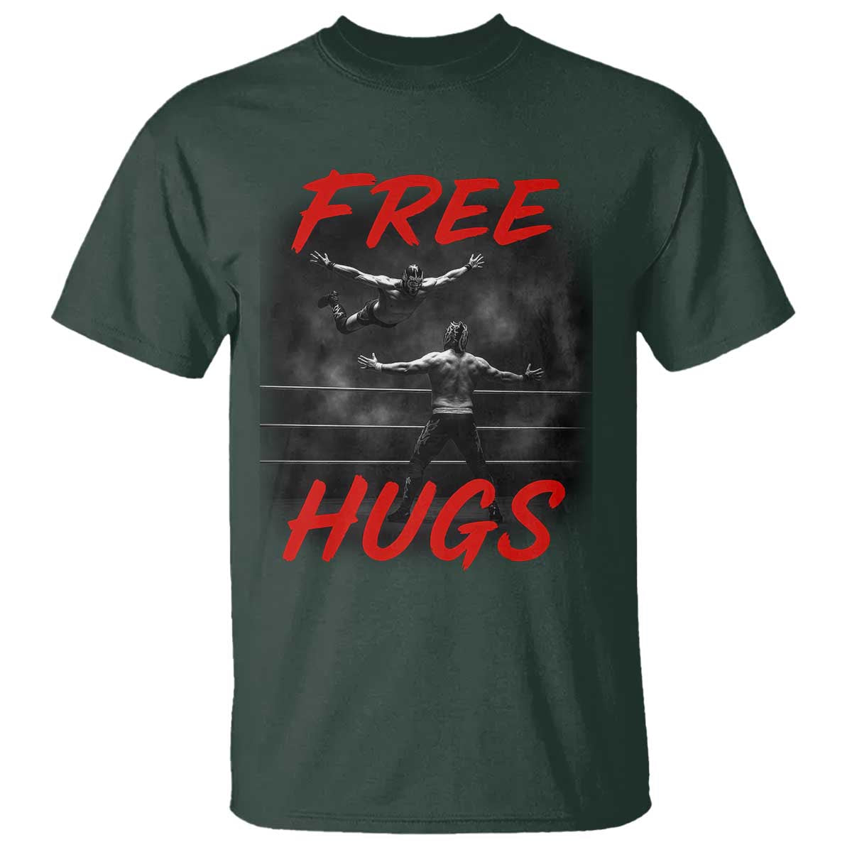 Free Hugs Wrestling T Shirt Funny Luchador Mexican Wrestler - Wonder Print Shop