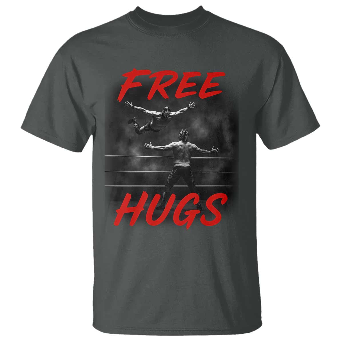 Free Hugs Wrestling T Shirt Funny Luchador Mexican Wrestler - Wonder Print Shop