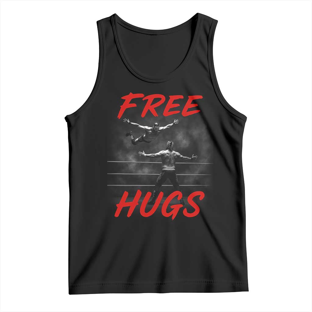 Free Hugs Wrestling Tank Top Funny Luchador Mexican Wrestler - Wonder Print Shop