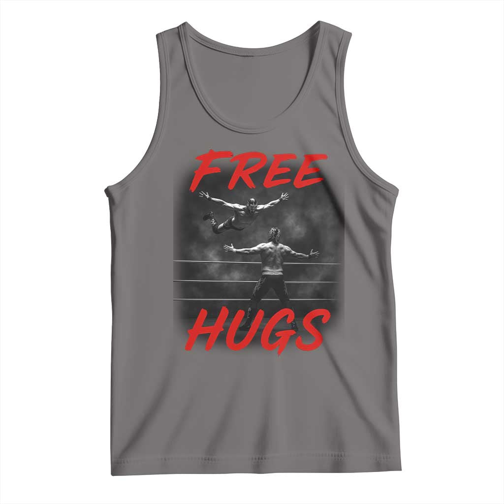 Free Hugs Wrestling Tank Top Funny Luchador Mexican Wrestler - Wonder Print Shop