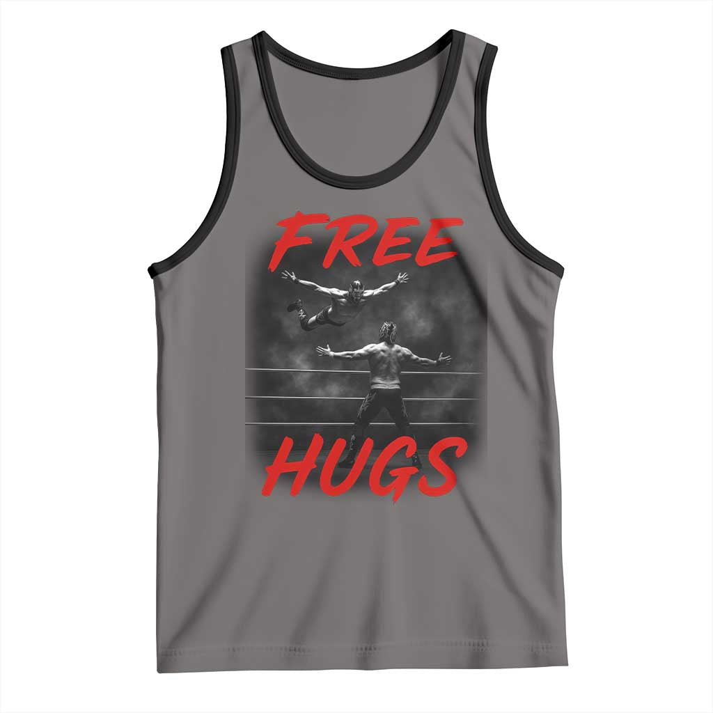 Free Hugs Wrestling Tank Top Funny Luchador Mexican Wrestler - Wonder Print Shop