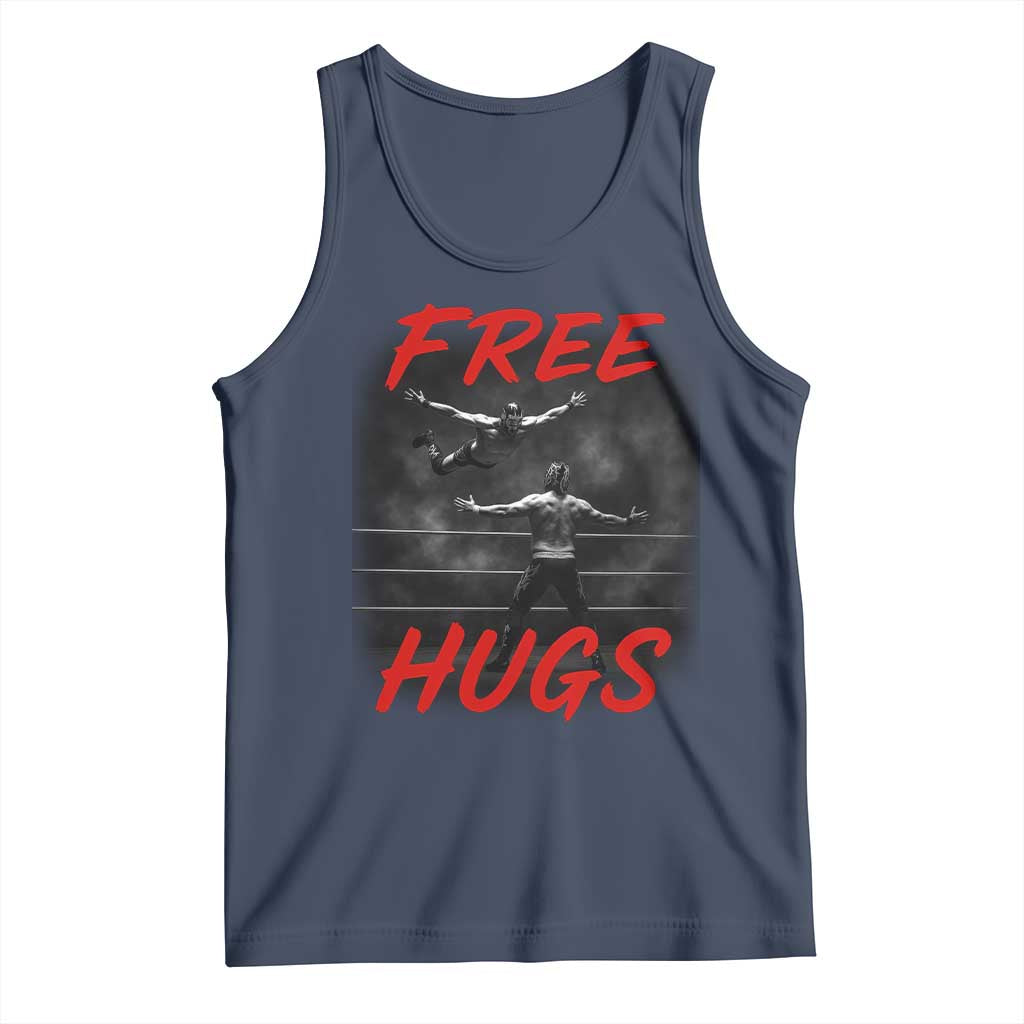 Free Hugs Wrestling Tank Top Funny Luchador Mexican Wrestler - Wonder Print Shop