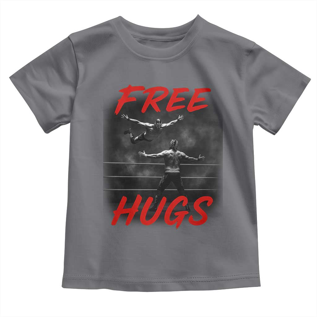 Free Hugs Wrestling Toddler T Shirt Funny Luchador Mexican Wrestler - Wonder Print Shop