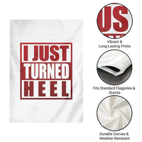 I Just Turned Heel Garden Flag Pro Wrestling Retro Distressed - Wonder Print Shop