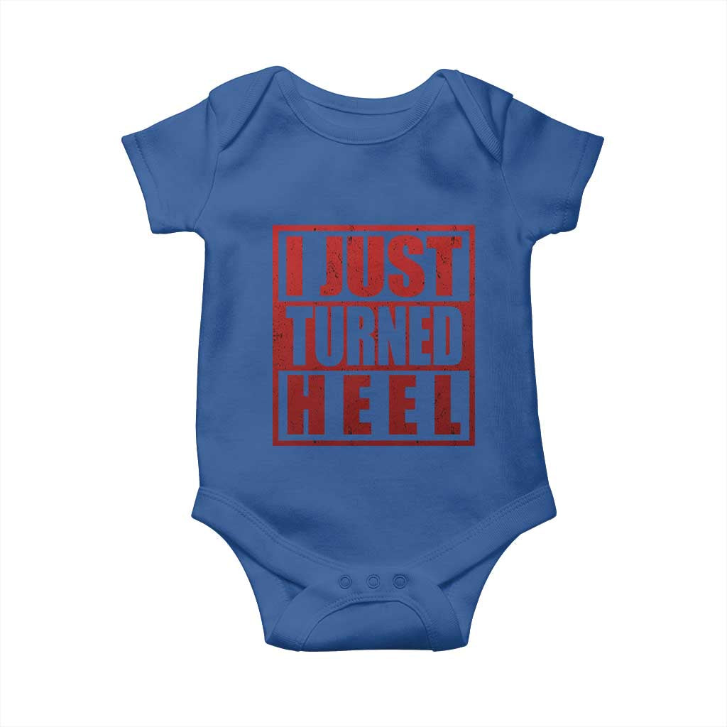 I Just Turned Heel Baby Onesie Pro Wrestling Retro Distressed - Wonder Print Shop