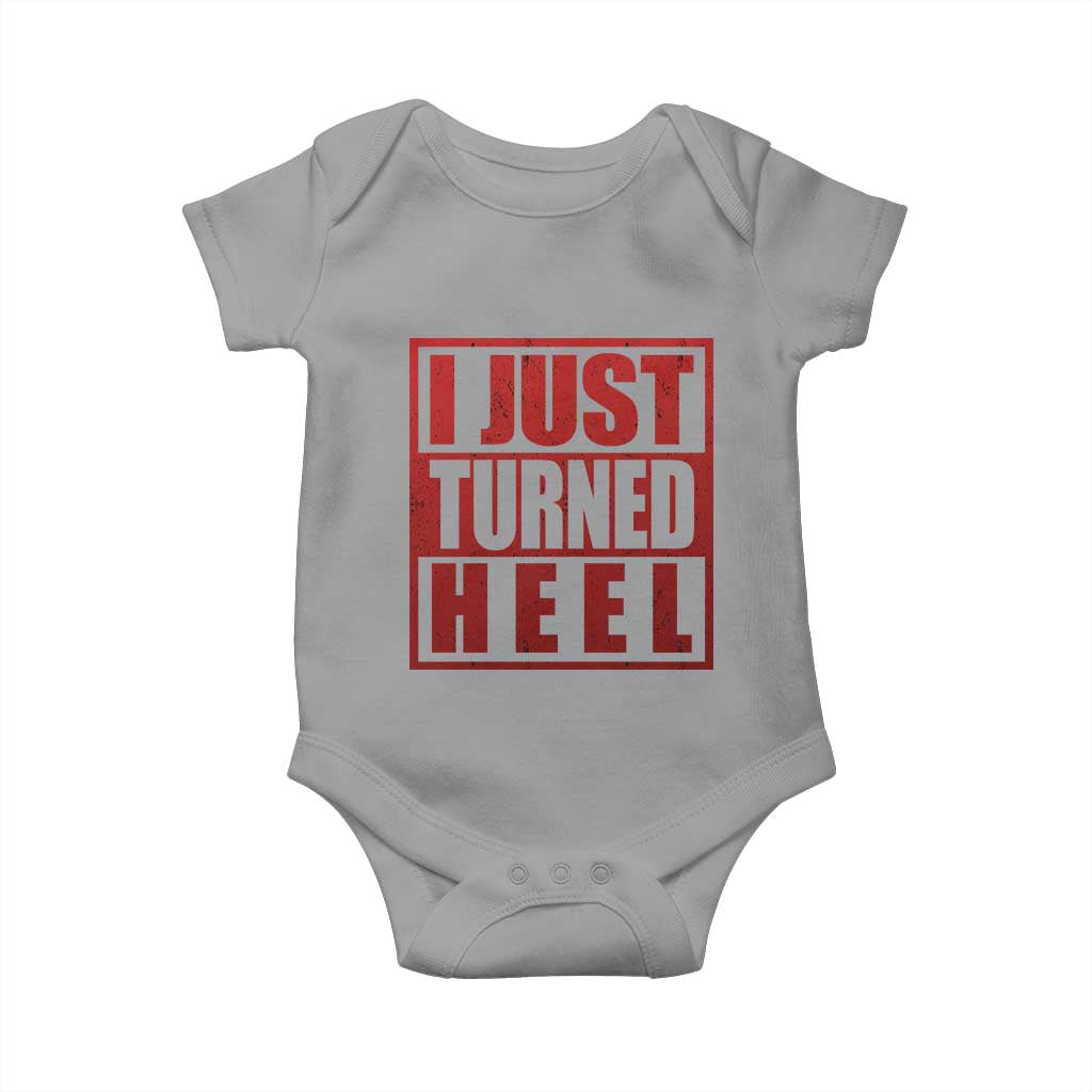 I Just Turned Heel Baby Onesie Pro Wrestling Retro Distressed - Wonder Print Shop